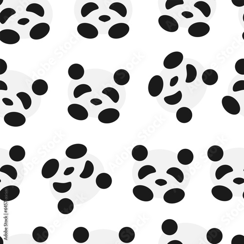 Seamless pattern with monochrome pandas. Background, textile, design, clothing, print.