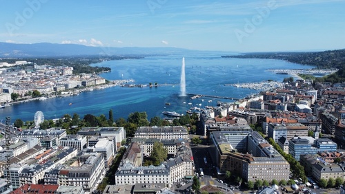 Geneva's mythical water jet from a drone