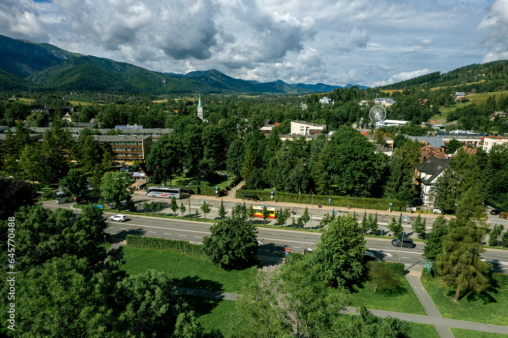 Zakopane resort town from a height, Poland