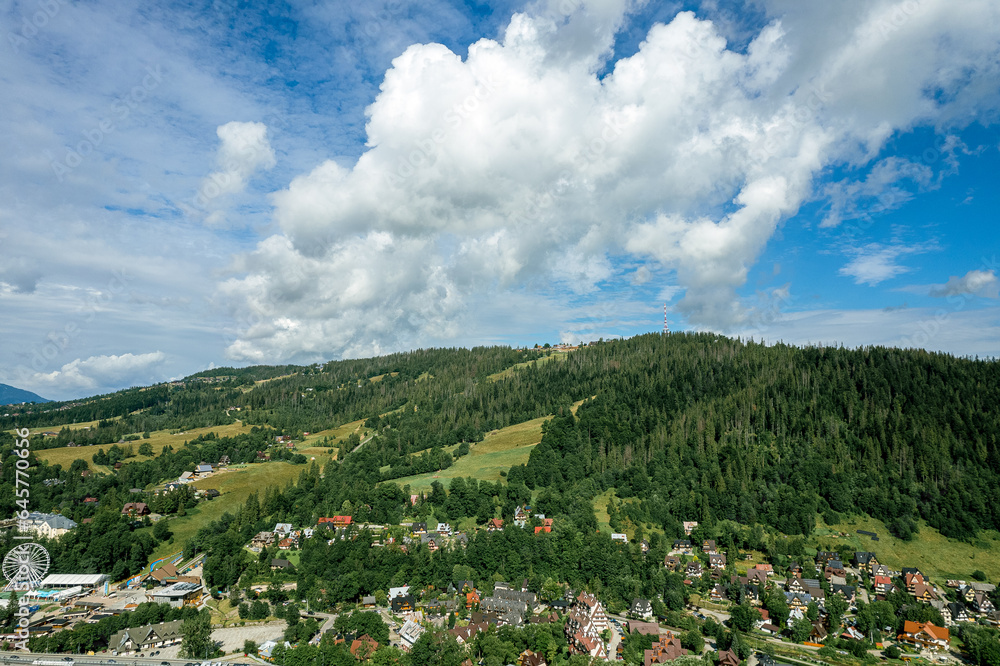 Zakopane resort town from a height, Poland