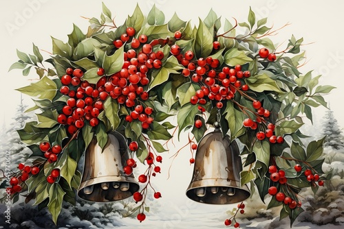 christmas bells with red bow