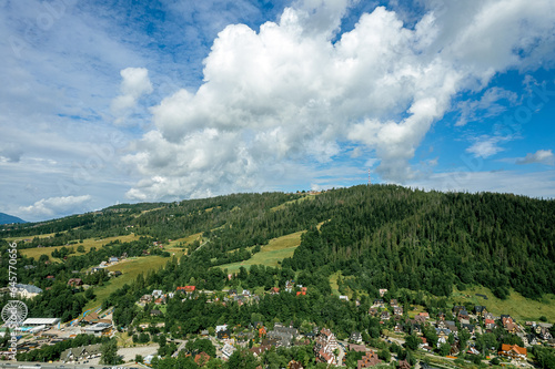 Obraz na płótnie Zakopane resort town from a height, Poland w salonie