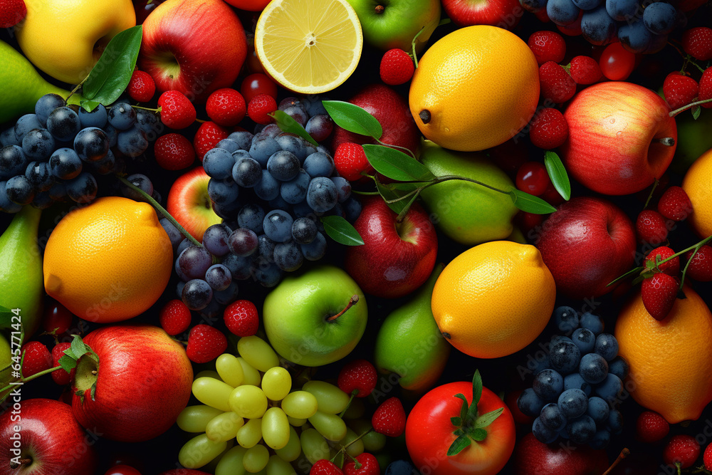 Colorful picture of fruits - Generative AI