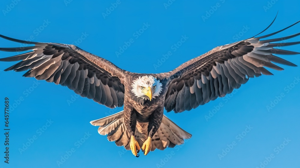 Obraz premium A photograph of an animal in front of a clear blue sky