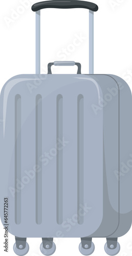 Metal suitcase cartoon icon. Travel baggage symbol