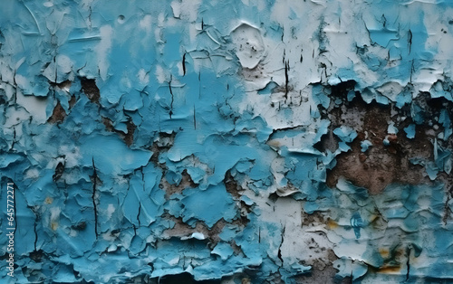 Rustic Wall in light blue, Generative AI