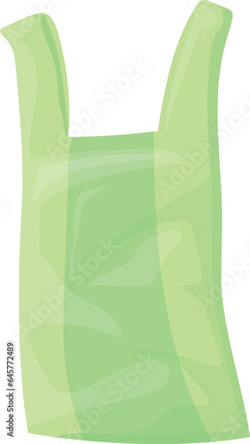 Plastic bag cartoon icon. Supermarket disposable pack