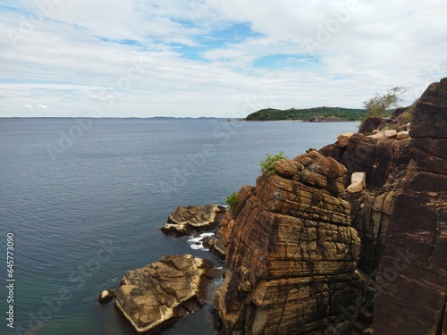view of the sea from the rocks