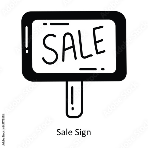 Sale Sign doodle Icon Design illustration. Ecommerce and shopping Symbol on White background EPS 10 File