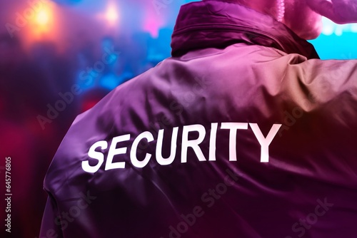 Photos Male Security Officer With Earphones In Night Club