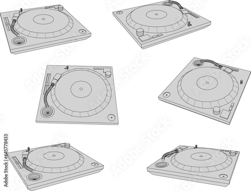Vector illustration sketch of music mixer for disc jockey