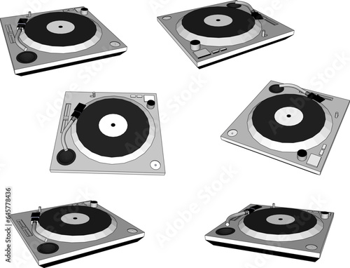 Vector illustration sketch of music mixer for disc jockey