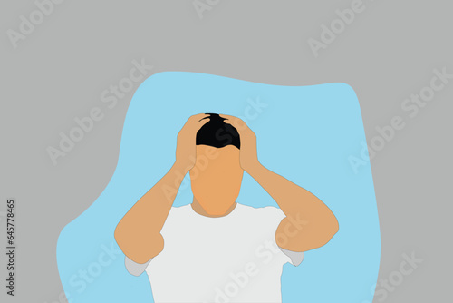 a young man depressed. he always thinking this matter.