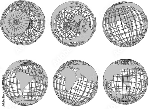 Vector sketch detailed illustration of a round earth shape globe