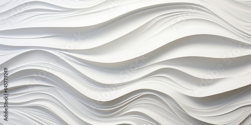 Flowing Thin White Lines in Delicate Paper Cutout Style, Depicting Yogurt, Cream, Ice Cream