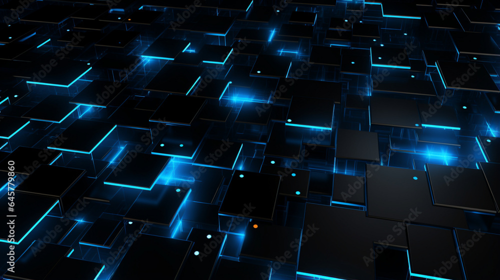 Black Background with Blue Shapes Black Background with Blue Shapes