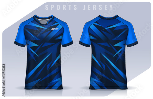 t-shirt sport design template, Soccer jersey mockup for football club. uniform front and back view.	