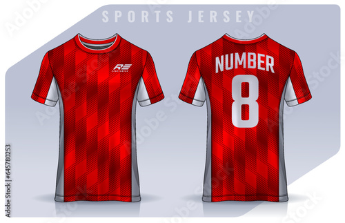 t-shirt sport design template, Soccer jersey mockup for football club. uniform front and back view.	