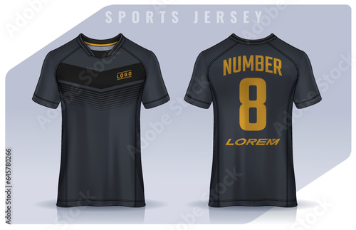 t-shirt sport design template, Soccer jersey mockup for football club. uniform front and back view.	