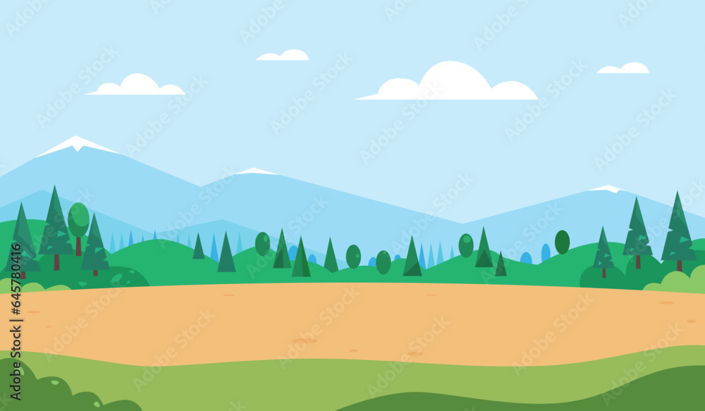 Obraz premium Nature landscape. Mountain forest empty scene background