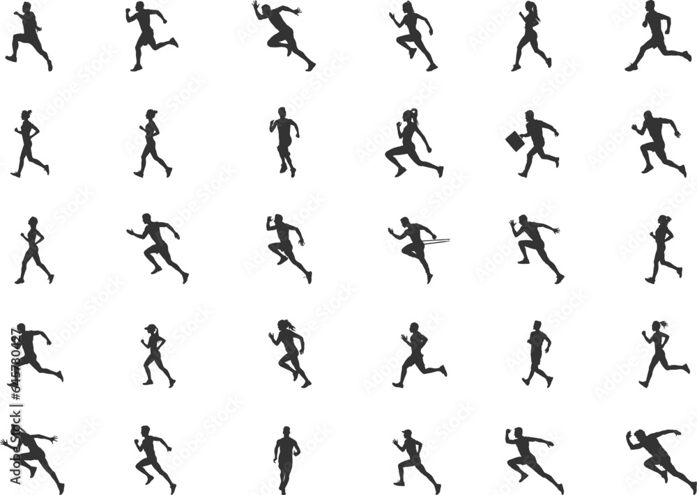 Running silhouettes, Running man and woman silhouettes, Run silhouettes, People running silhouette, Running vector set Running silhouettes, Running man and woman silhouettes, Run silhouettes, People running silhouette, Running vector set