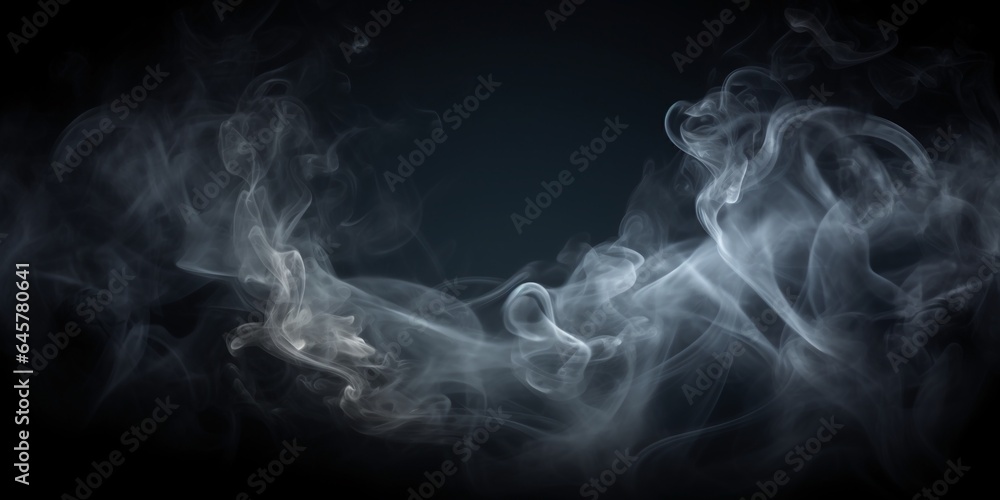 Fototapeta premium Smoke exploding outward from circular empty center, dramatic smoke or fog effect with scary glowing for spooky Halloween background.