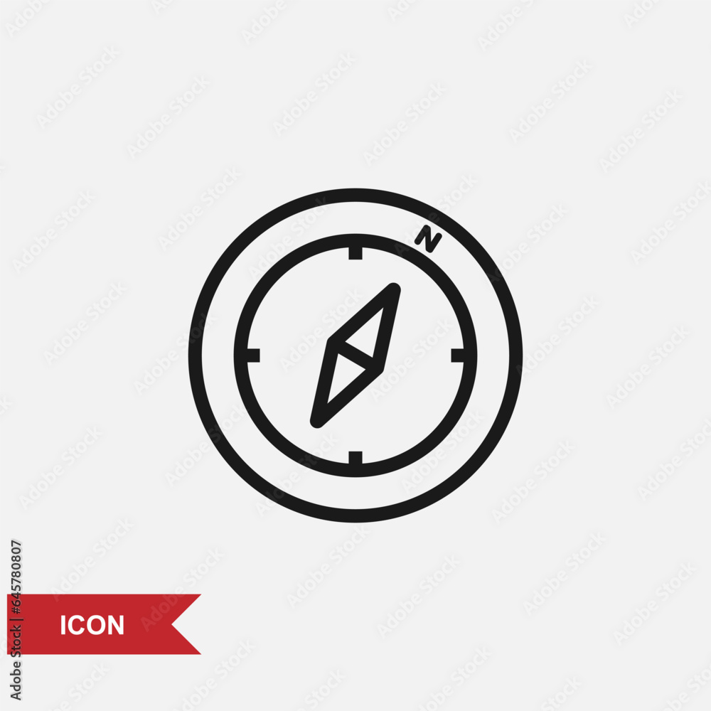 Compass line icon vector Compass line icon vector