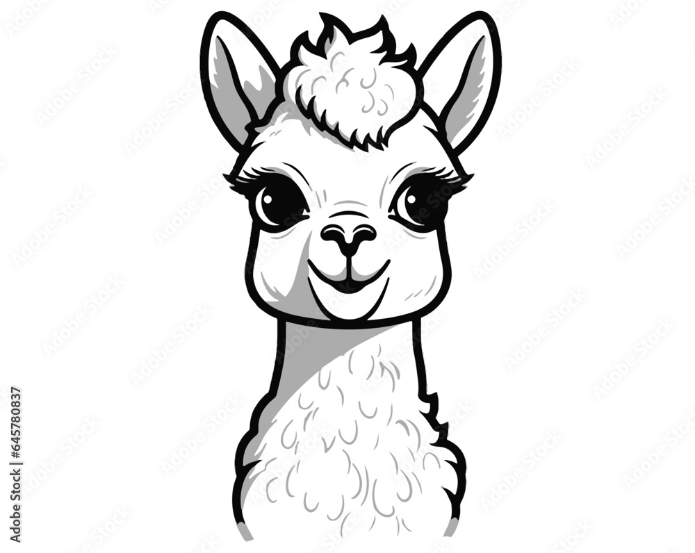 Cute llama isolated on blue background. Funny kawaii alpaca character. Cartoon flat style. Vector illustration
Cute llama isolated on blue background. Funny kawaii alpaca character. Cartoon flat style. Vector illustration