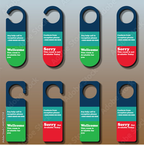 design template for infographics, Corporate Business Door Hanger Layout Vector Premium Sets in 4 formats vector.