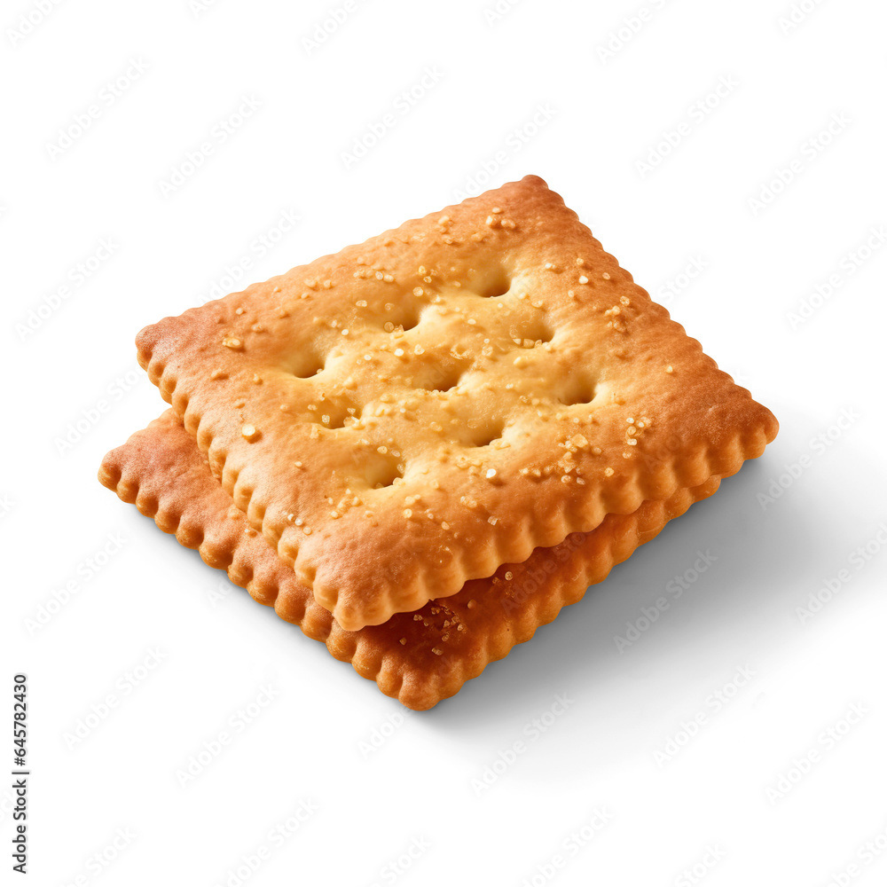 Square salty crackers. Manual cut out on transparent Square salty crackers. Manual cut out on transparent