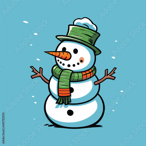 Vector Cartoon Snowman 