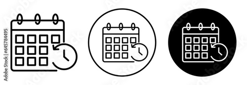 Schedule icon. Office Time management reminder symbol. Business event planner calendar vector. Meeting deadline sign.
