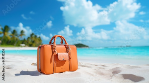 Tropical Getaway: Tote bag on Sandy Shore © Exotic Escape