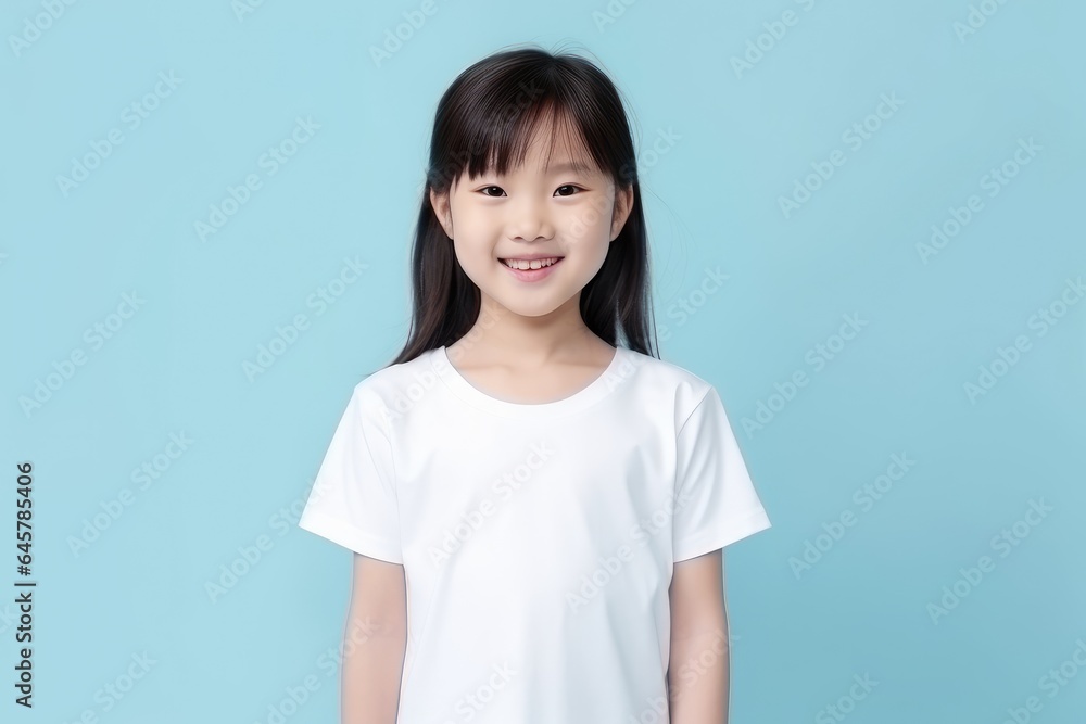 a child wearing white t-shirt looking at the camera, t-shirt mockup a child wearing white t-shirt looking at the camera, t-shirt mockup