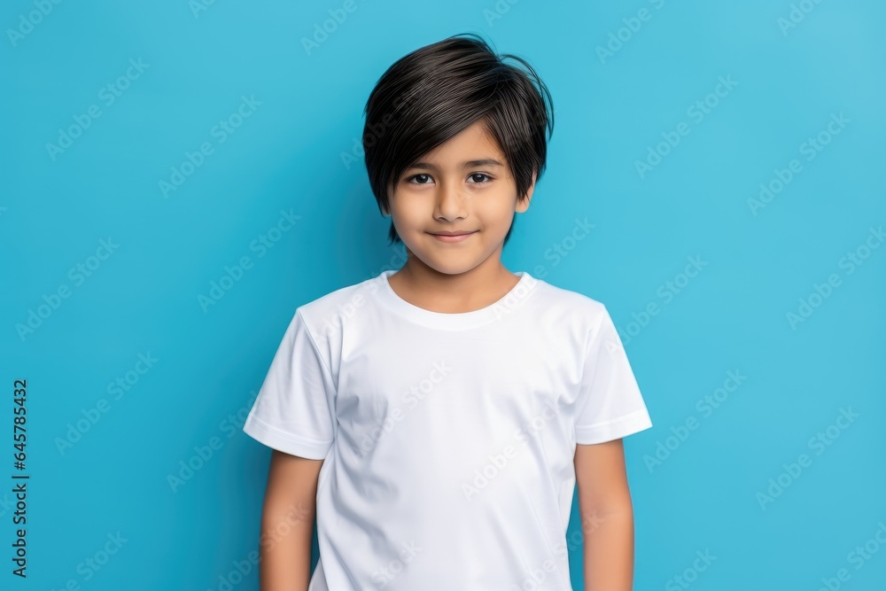 a child wearing white t-shirt looking at the camera, t-shirt mockup a child wearing white t-shirt looking at the camera, t-shirt mockup
