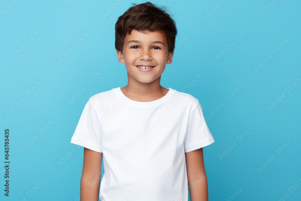 a child wearing white t-shirt looking at the camera, t-shirt mockup a child wearing white t-shirt looking at the camera, t-shirt mockup