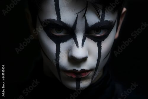 Boy make up as evil for Halloween party evil makeup 