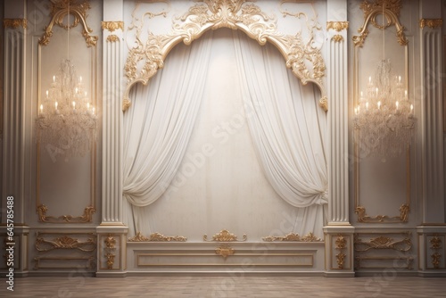 Fototapeta Naklejka Na Ścianę i Meble -  classic and vintage luxury wall backdrop