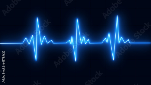ECG diagram, Heartbeat line. Pulse trace. EKG and Cardio symbol