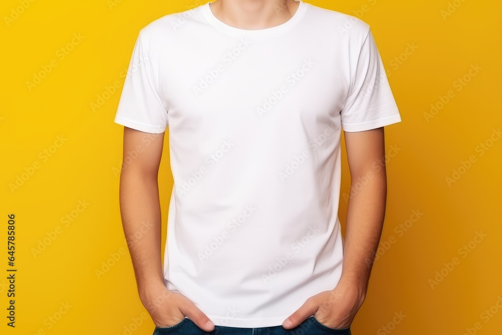 Adult in White Tee for Design Showcase Adult in White Tee for Design Showcase