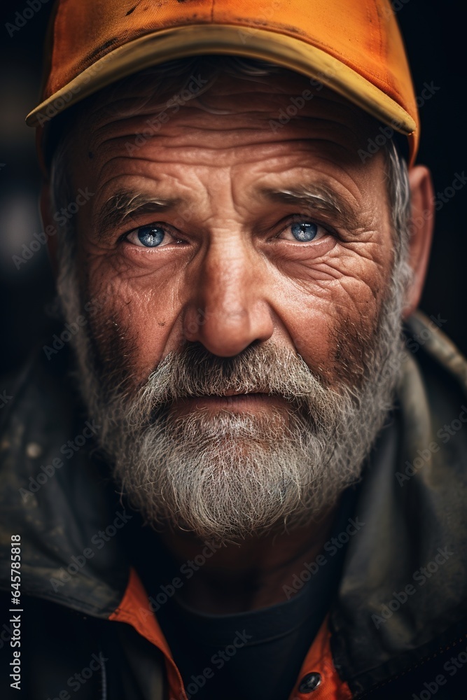 Candid close up outdoor portrait of an average looking modern middle-aged woodworker - craftsman Candid close up outdoor portrait of an average looking modern middle-aged woodworker - craftsman