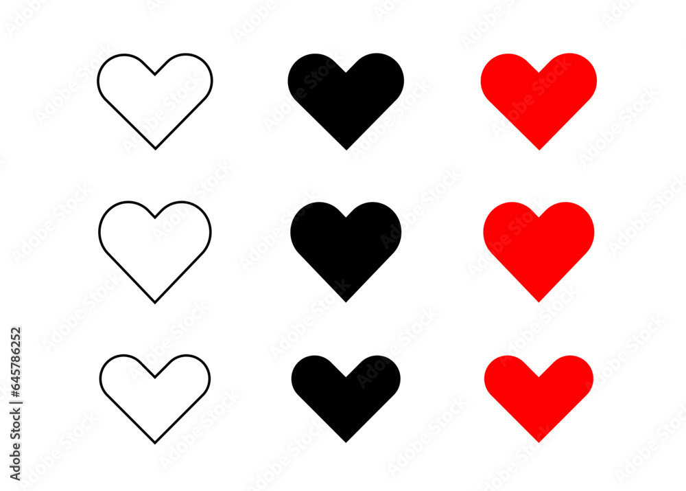 vector hearts isolated on white vector hearts isolated on white