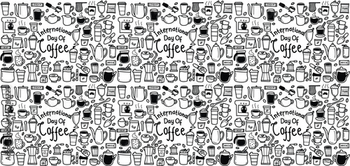 coffee pattern. Seamless coffee pattern.