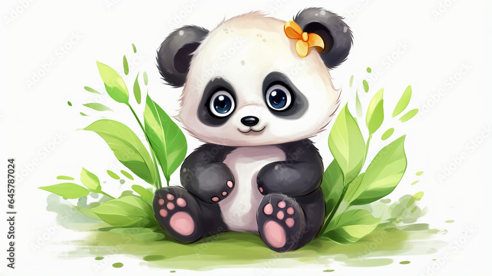 Fototapeta premium Cute Panda Cartoon