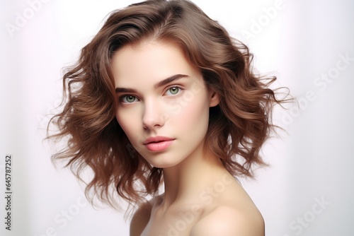 Portrait of beautiful young woman with clean fresh