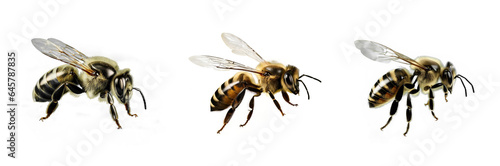 Set of close shots of bees. Creative idea for medical, technology or science design. Isolated on Transparent background.   ©  Mohammad Xte