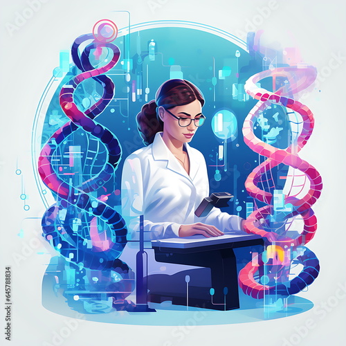 Research laboratory concept. Doctor Researching A New Treatments at medicine laboratorium. Generative AI