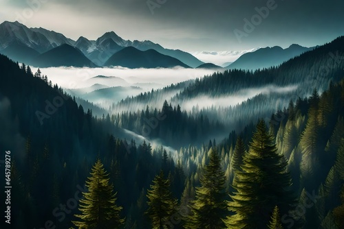 Fog over mountains