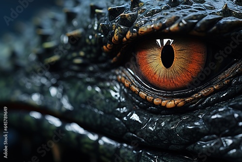 Close-up of Crocodile's Eye, Reptile