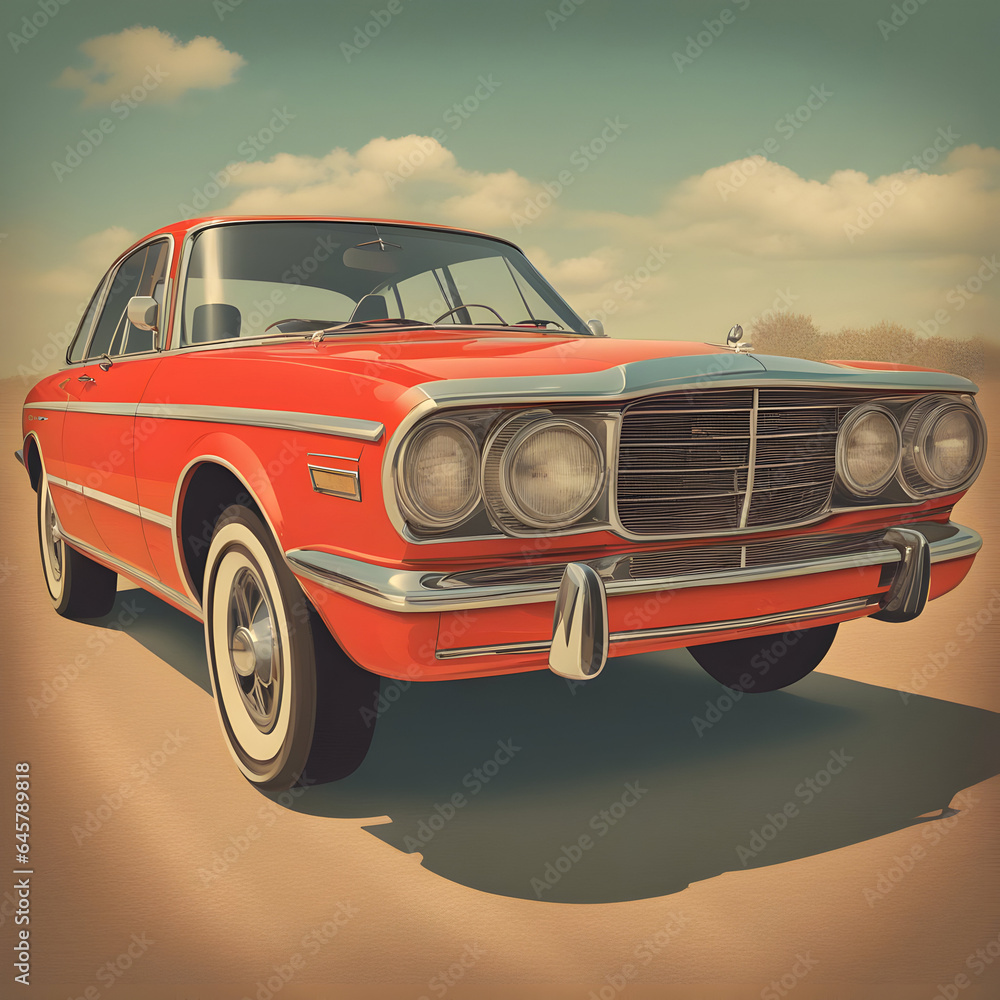 Retro old cars posters, Generative Ai